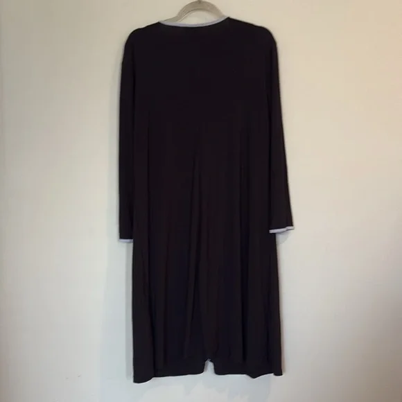 MSK Contemporary Mod Squad Black Striped 3/4 Sleeves Shift Dress Size Large - Picture 6 of 8